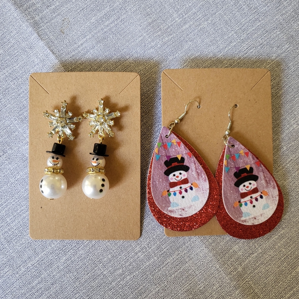 Two Snowmen Earrings Bundle